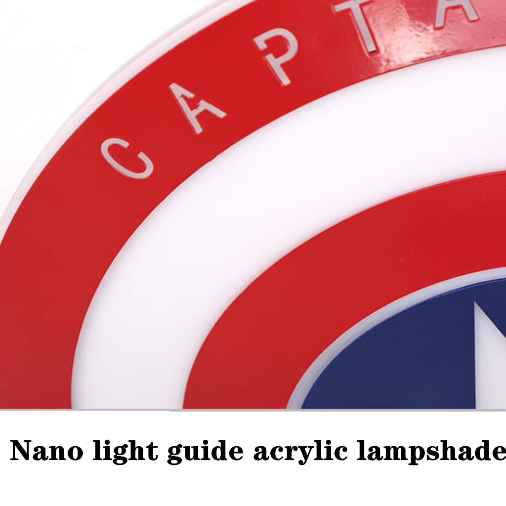 Plafoniera A LED Per Bambini Lampada Da Soffitto CreativaCapitano America Dimmerabile Con Telecomando Acrilico Ultra Sottile Rotonda Per Bambini Camera Da Letto Soggiorno Luce Illuminazione,50cm
