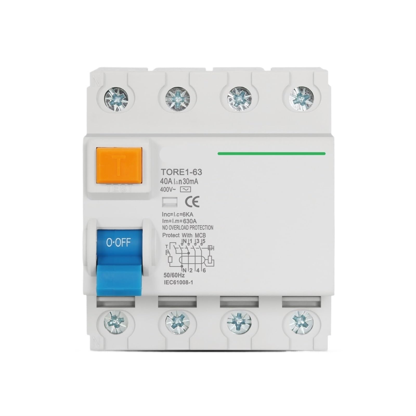16A 63A 10mA 30mA 100mA 6KA RCCB RCD 230 V elektromechaniczny wyłącznik różnicowy wyłącznik bezpieczeństwa (25 A, 4 bieguny 300 mA)