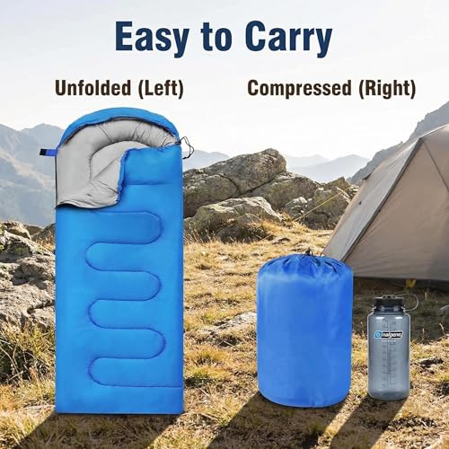 Sleeping Bags for Adults, Lightweight Machine Washable - Water Resistant Backpacking Sleeping Bag for Warm & Cold Weather, Camping Essentials for Hiking, Travel, Outdoor Adventures miniatura 4
