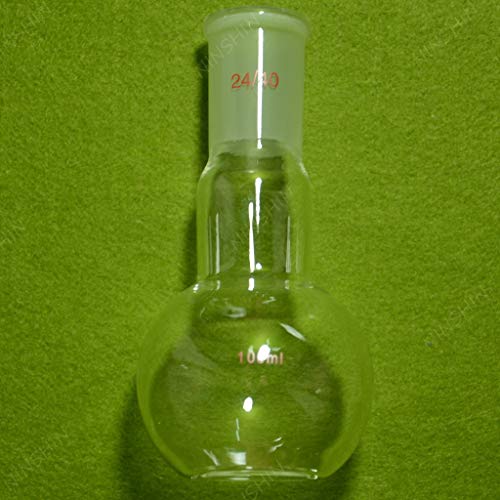 NANSHIN lab Glass,100ML,1-Neck,24/40,Plat Bottom Glass Flask,Lab Chemistry Reaction Bottle