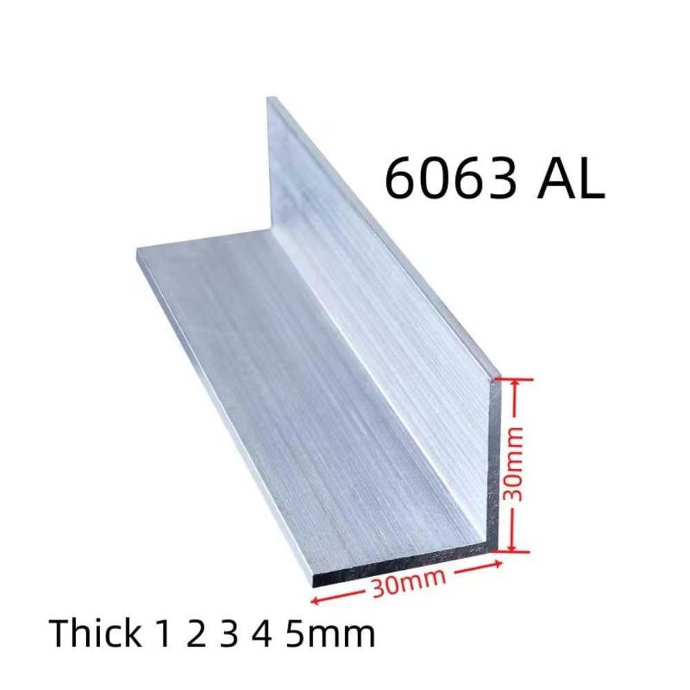 30 mm X 30 mm Serie 6063 Ángulo recto Aluminio en forma de L Aleación de aluminio Borde de aluminio Perfil triangular DIY(490mm 2Pcs,Thick 2mm)