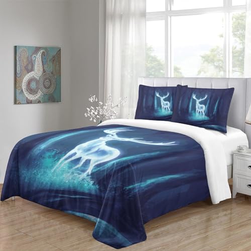 Housse de couette cerf rougeoyant 3D parure de lit 220x240cm - 5