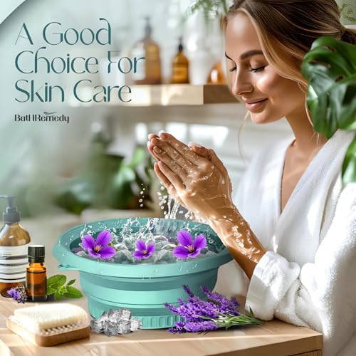 Image of Ice Face Bowl for Skin Care, Foldable Ice Water Bowl for Facial Dip, Reusable Cooling Bowl for Spa, Cold Therapy Bath Bowl for Beauty, Portable Ice Facial Bowl for Daily Skincare (Purple)