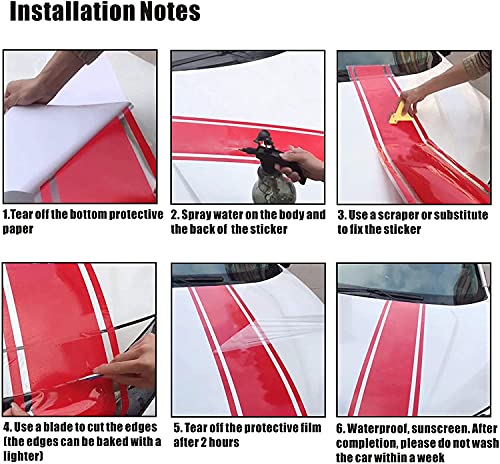 Madelyn 50X 10 Car Hood Stripe Sticker Auto Racing Body Side Stripe Decal Skirt Roof Hood Bumper Stripe Decal Vinyl Modified Stripe Decal Decoration For Car(Blue) #TOP3