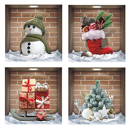 TOARTi Christmas Wall Stickers, TOARTI 3D Wall Stickers Livi