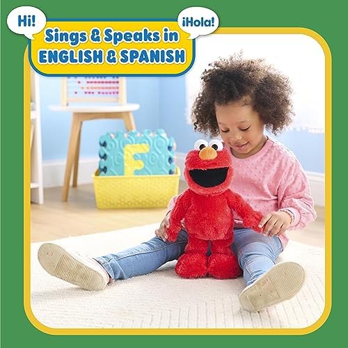 Sesame Street Elmo Slide Singing and Dancing 35.6 cm Plush Pretend Play Interactive Toy Kids Toys for Ages 2 Up by Just Play