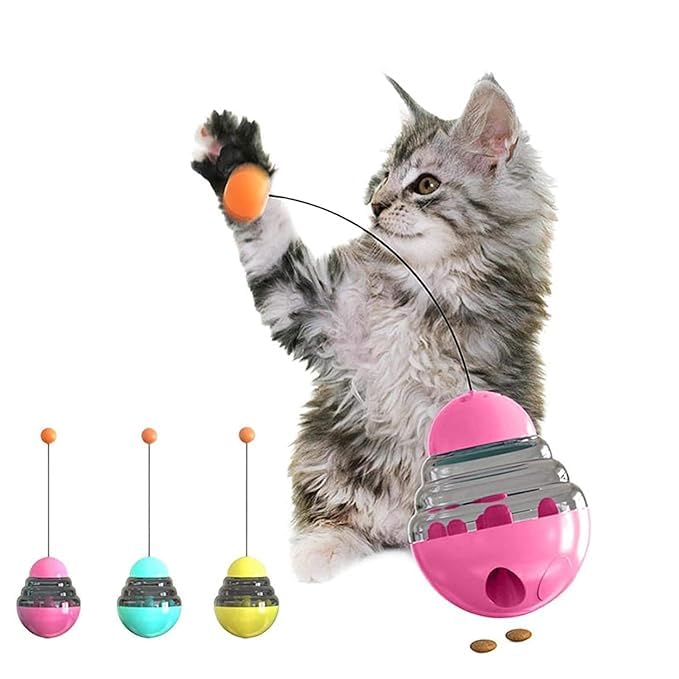 D&C PAWS Cat Tumbler Treat Ball Toy Interactive Cat Toys Pet Food Dispenser Puzzle Toy Slow Feeder Ball (Color May Vary) (B0CKHJNL89) Amazon Price History, Amazon Price Tracker