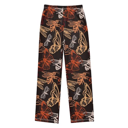 Insects Bugs Butterfly Dragonfly Boys Pants for Kids Jogger Pants with Pockets S-XL