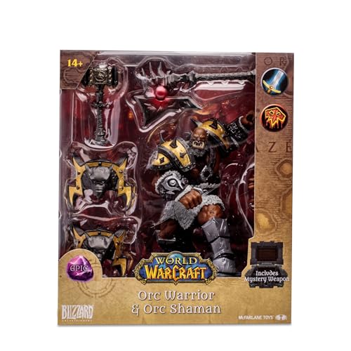 McFarlane Toys - World of Warcraft Orc: Warrior/Shaman (rare) Figure posant à l'échelle 1:12