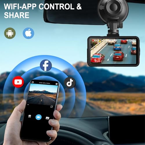 Cámara de salpicadero de 360° para coche con WiFi y gran angular 4