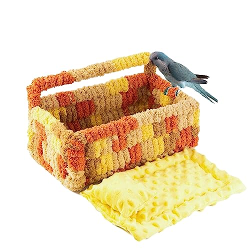 Image of Warm Bird Nest House Bed Hammock Toy for Pet Parrot Parakeet Cockatiel Conure Cockatoo African Grey Eclectus Amazon Lovebird Budgie Finch Canary Hamster Rat Chinchilla Squirrel Cage Perch