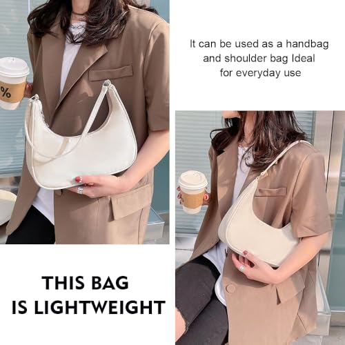 GIDWRIY Kleine Schultertasche Damen Beige, Tasche Aesthetic Y2k Handtasche Teenager Mädchen, Umhängetasche Vintage 90s, Small Shoulder Bag Women, Handbag, Achsel Tasche Frauen, Tasche Tote Bag