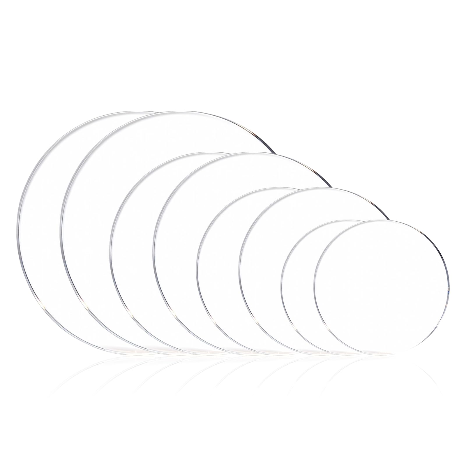 Clear Blanks Plates for Cake,8Pcs Cakes Acrylic Discs,Round Cake Boards,Transparent Circle Cake Bases,Reusable Circle Sheets for Dessert Display,Party,Wedding,Birthday,Craft, DIY Projects,2mm Thick