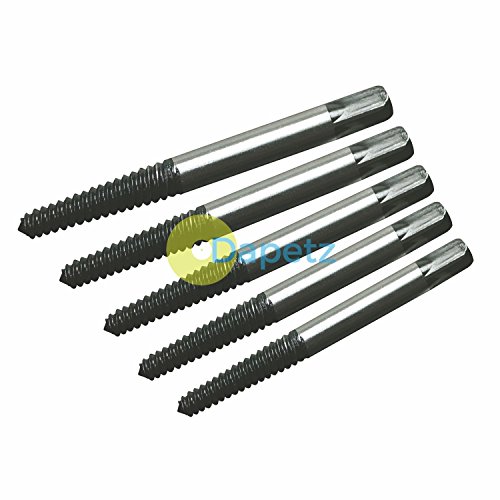 Dapetz ® 5PC Easy Out Bolt Extractor,Damaged Screw Bolt Extractor Set,Screw Extractor Drill Bit Set,Stripped Screw Stud Bolt Remover Tool, with Box, Thread Broken Stud, Screw