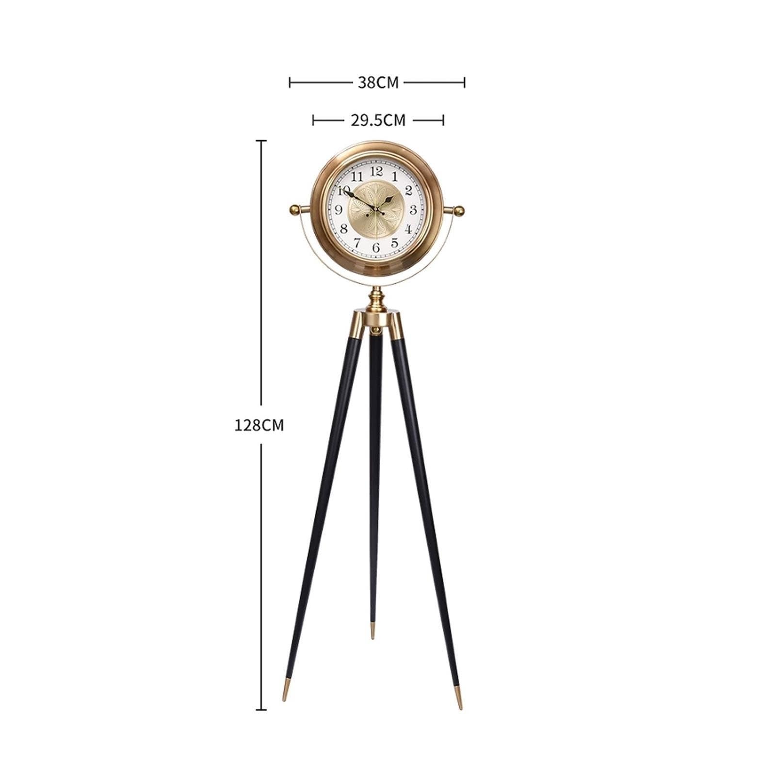 Reloj de Abuelo Reloj de pie de Metal trípode Cuarzo silencioso