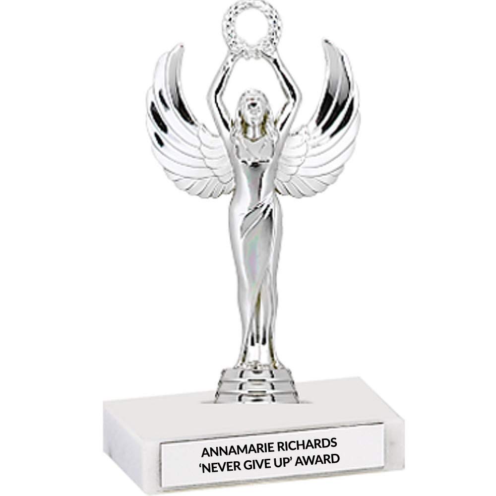 DINN BROS Silver Participation Trophy - 5 1/2 Inch with Free Engraving