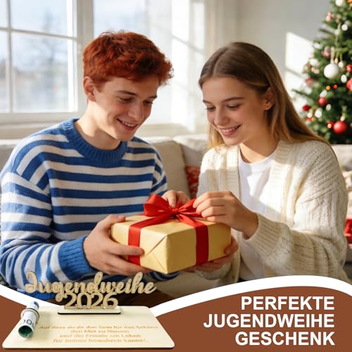 Jugendweihe Geschenke Mädchen & Junge 2026 - Holz Geldgeschenke Aufsteller, Grußkarte Alternative. Schönes Geschenk Jugendweihe, Geldgeschenk Idee für Teenager zur Feier