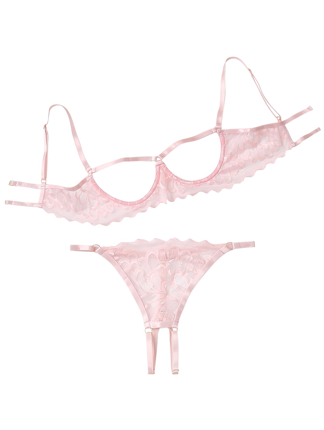 Lilosy Sexy Lingerie Set 2 Piece Women Bra and Panty 3XS-5XL