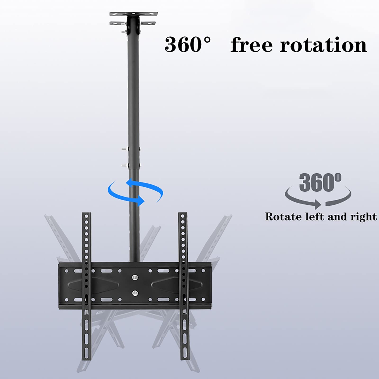 Soporte de montaje para TV de movimiento completo, inclinación ajustable y giratorio para pantallas LED de 26 a 55 pulgadas, compatible con instalación en techo