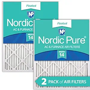 Nordic Pure 14x20x1M14-2 MERV 14 AC Furnace Filter 14x20x1 Pleated Merv 14 AC Furnace Filters Qty 2