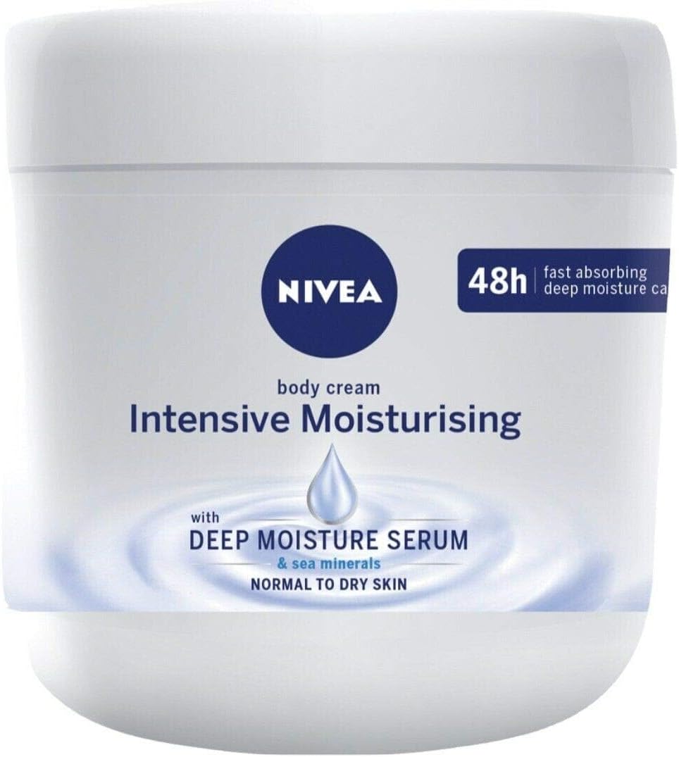 NIVEA Yoğun Nemlendirici El ve Vücut Bakım Kremi 400 ml, Normal ve Kuru Ciltler 48 Saat Nemlendirme