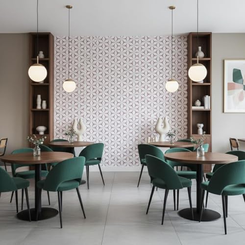 Image of VKR Purple and White Hexagon Geometric Peel and Stick Wallpaper, Self Adhesive Waterproof PVC Wall Sticker for Kitchen, Wardrobe, Furniture and Home Decor (45 x 300 cm)