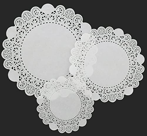 Image of TRTO 19cm 250Pcs Lacette White Round Paper Lace Doyleys Doylies Easy To Use