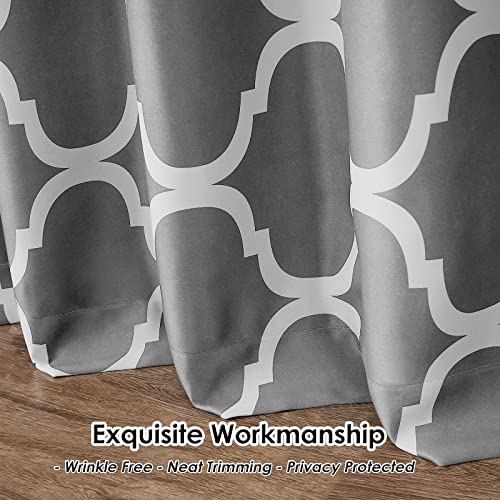 Melodieux Moroccan Fashion Thermal Insulated Room Darkening Blackout Grommet Curtains For Living Room, 42 By 84 Inch, Grey (2 Panels) #TOP6