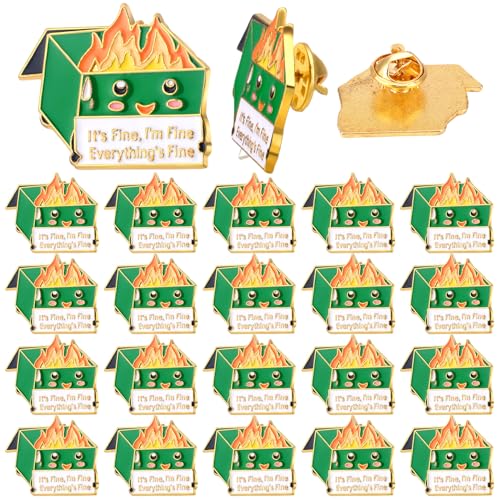 Image of Ferreve Dumpster Fire Pins Bulk Back to School Gift for Teacher Appreciation Pin Funny Dumpster Fire Office for Staff
