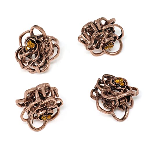 Pinzas para cabello vintage mini rosa 8 piezas miniatura 2