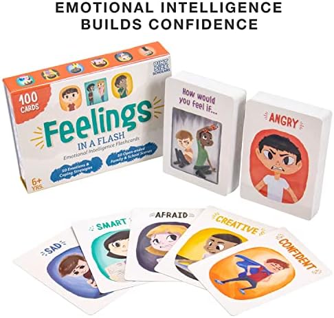 Feelings In a Flash | Emotional Intelligence Flashcard Game | Toddlers & Special Needs Children | Teaching Empathy Activities, Coping & Social Skills | 50 Scenario Cards, 50 Reaction Faces