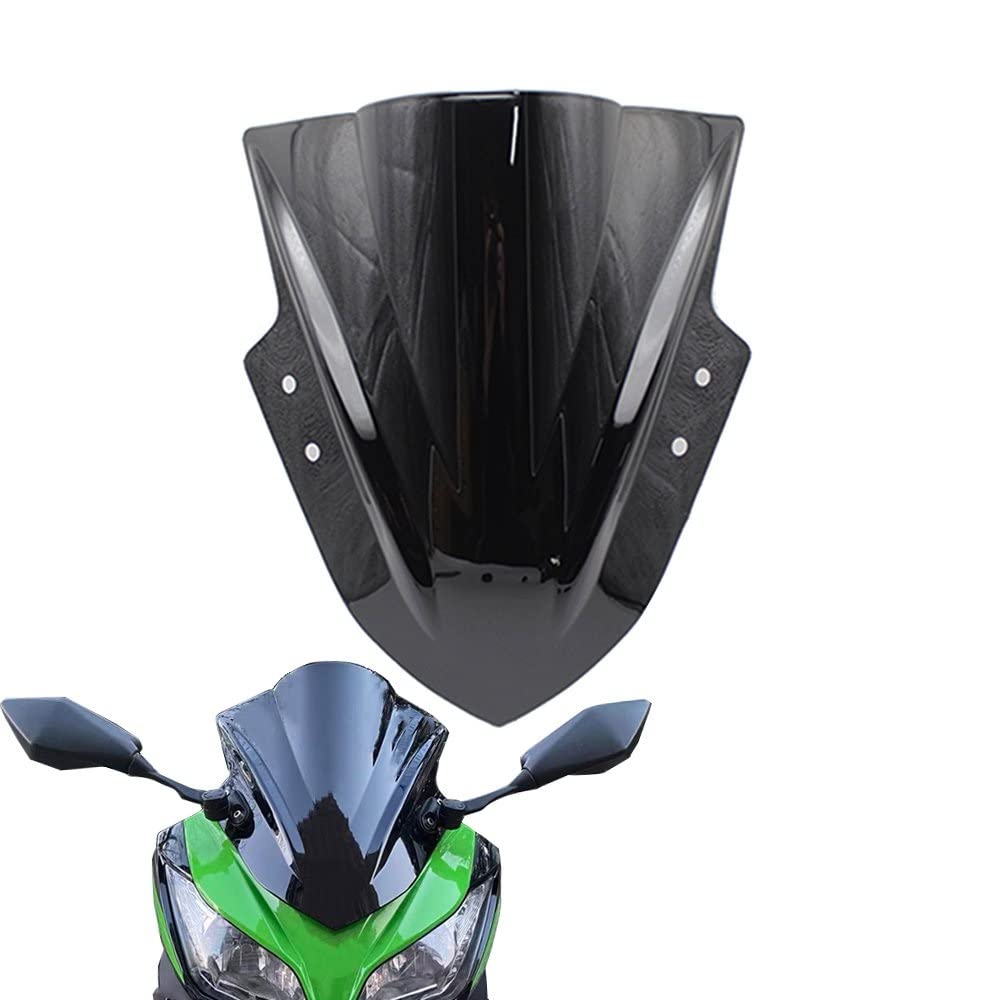 Deflettore Vento Moto Parabrezza per per Ninja 300 R EX300 EX300R Ex300 R 2013 2014 2015 2016 2017 Ex 300 R Nero Parabrezza Parabrezza Doppia Bolla