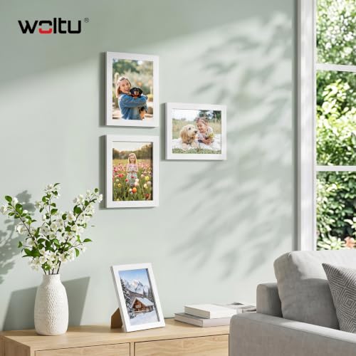 WOLTU Bilderrahmen 13x18, 10er set, MDF-Holz Fotorahmen mit Passepartout – Ansicht 2