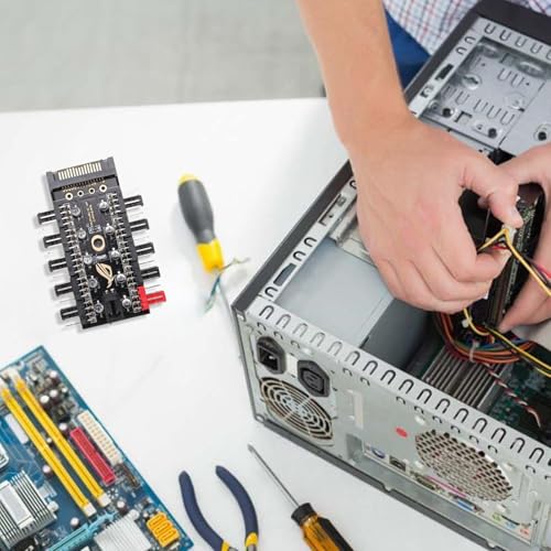 PWM - Hub de ventilador - Adaptador divisor de alimentación de ventilador de 4 pines/3 pines, caja de interfaz múltiple | Gestión de energía eficiente portátil para - imagen 4