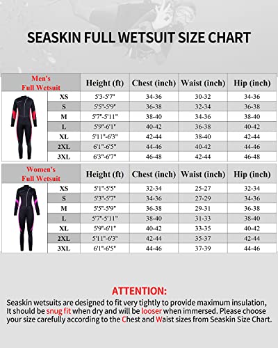Seaskin Wetsuit Men Women 3Mm Neoprene Full Body Diving Suits Front Zip Wetsuit For Diving Snorkeling Surfing Swimming (Mens Black+Red, Medium) #TOP1