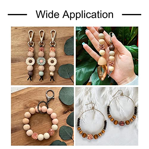 Craftdady 50Pcs 16x17mm Mixed Printed Drum Wooden Beads Large Hole Barrel Wood Loose Spacer Charm Macrame Beads for Jewelry Craft Making - Image 3