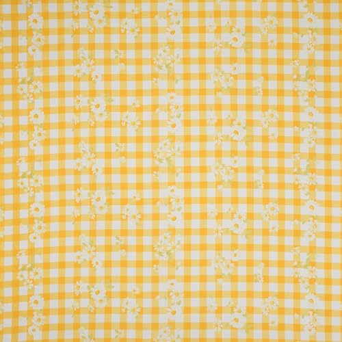 Image of King Size Fitted Bedsheet for Double Bed | 300 TC Cotton Feel Microfiber | All Around Elastic with 2 Frill Pillow Covers | Soft & Durable | (YellowCKFrill, Fitted - 72 x 78 Inch King)