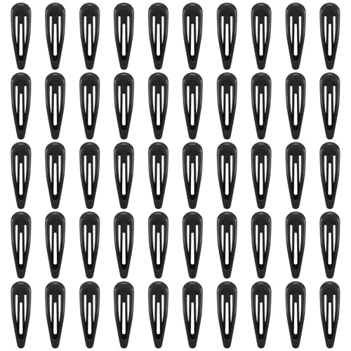 FLAREANN Black Snap Hair Clips 50 PCS Hair Barrettes for Women 2 Inch