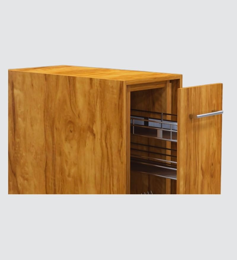 Image of SPECIALITY PANELS Folding Dining Table with 6 Wheels | Engineered Wood | Compact Design | Tables for Small Spaces | Termites Resistance | Kitchen Table in Cochwood Dark Finish