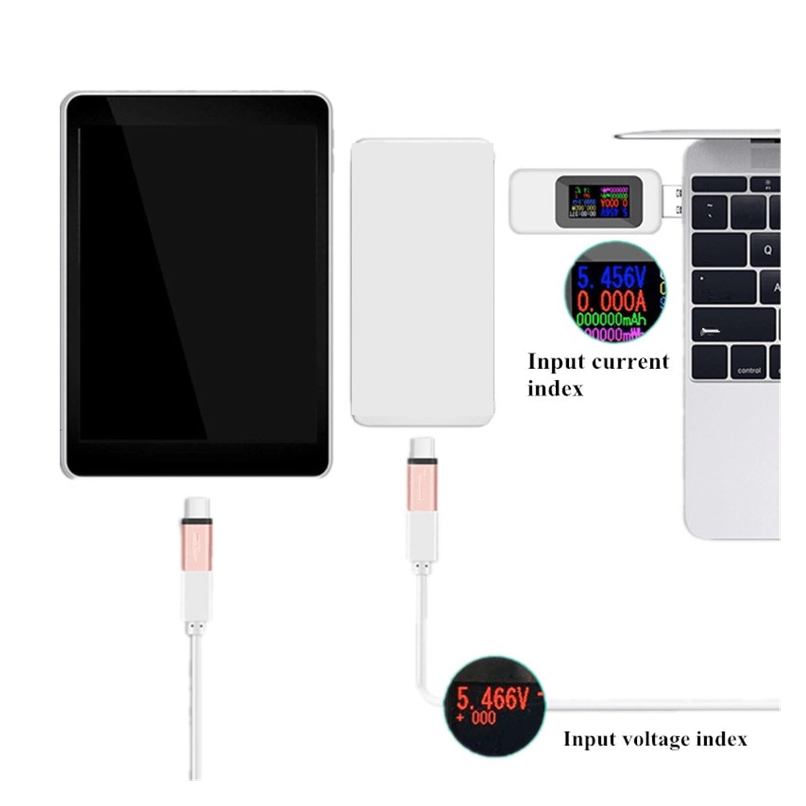 Woltomierz, 10 W 1 Wielofunkcyjny Tester Gniazda USB Złącze Napięcia Prądu Ładowania Akumulatora Power Bank 10 Sztuk/partia(Wit)