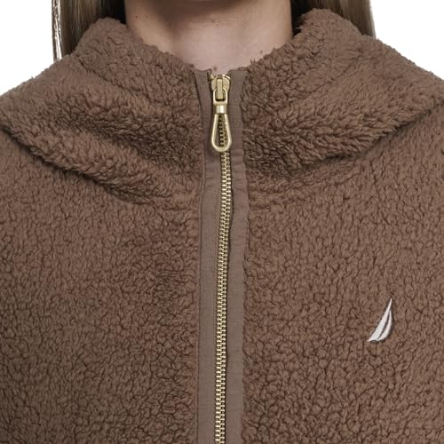 Image of Nautica Women's Solid Sherpa Zipup Hoodie Jacket