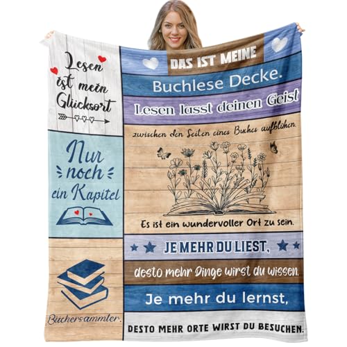 Agamedloay Geschenke für Männer, Kuscheldecke Geschenk für Leseliebhaber, Lehrer Geschenk, Geschenke Geburtstag für Papa Freund Mann Sohn Lehrer Geschenkideen Decke 130x150cm