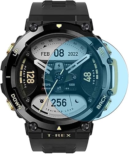 Puccy - Paquete de 3 protectores de pantalla anti luz azul, compatible con Amazfit T-Rex 2 TPU Film Guard (no protectores de vidrio templado)