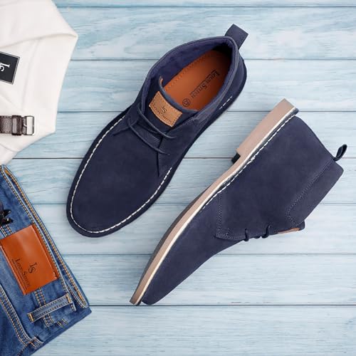 Image of LOUIS STITCH Chukka Boots for Men| Suede Leather Boots for Men| High Ankle Casual Boot | Casual Office & Trekking Shoes | Hiking Boots for Men | Stitch Down Desert Boots | LSSDSUCKCU