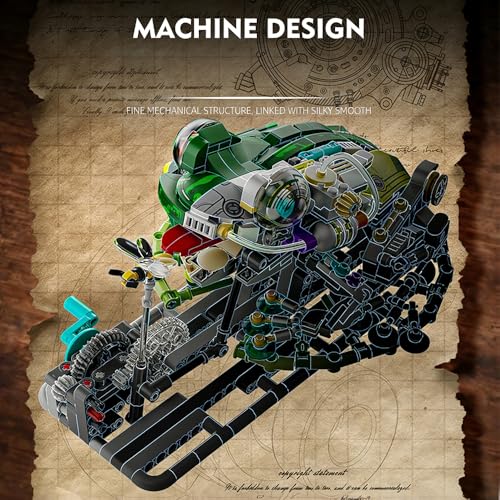 Image of SKY LINE OCEAN Mechanical Frog Building Blocks Set - 898+ PCS Articulated Animal Model Construction Kit, Creative STEM Toy Collectible Display Gift for Ages 14+ | 5 Year Structural Warranty