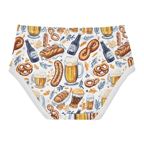 ZZKKO Beer and Pretzel Bread Girls Underwear Toddler Panties for Girls Comfort Brief Size 2T-8Y2