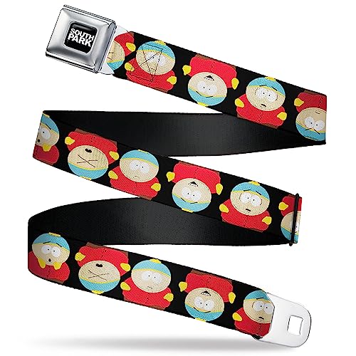 Paramount Network Belt, Seatbelt Buckle Belt, South Park Cartman Flip Poses Black, Youth 20 to 36 Inches