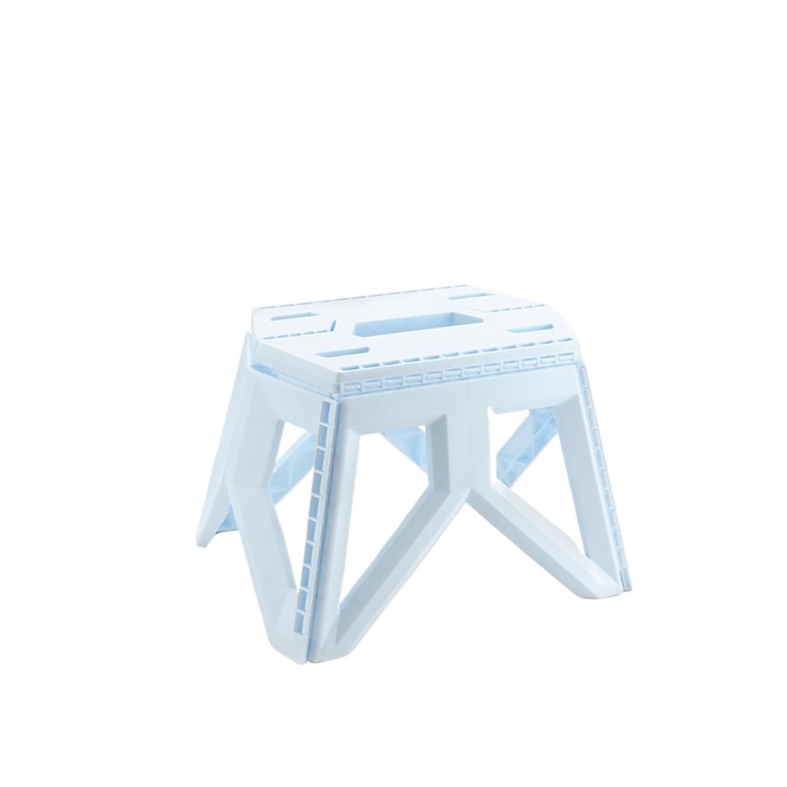 Stołek kempingowy, Krzesło kempingowe Zewnętrzny przenośny składany stołek Kempingowy plastikowy o dużej nośności(Light Blue)