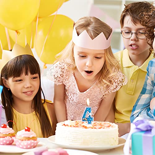 2.76" Large Birthday Candles Number 4 For Cake, Shell Sequins Number Candles For Birthday Party Wedding Anniversary Decorations #TOP3