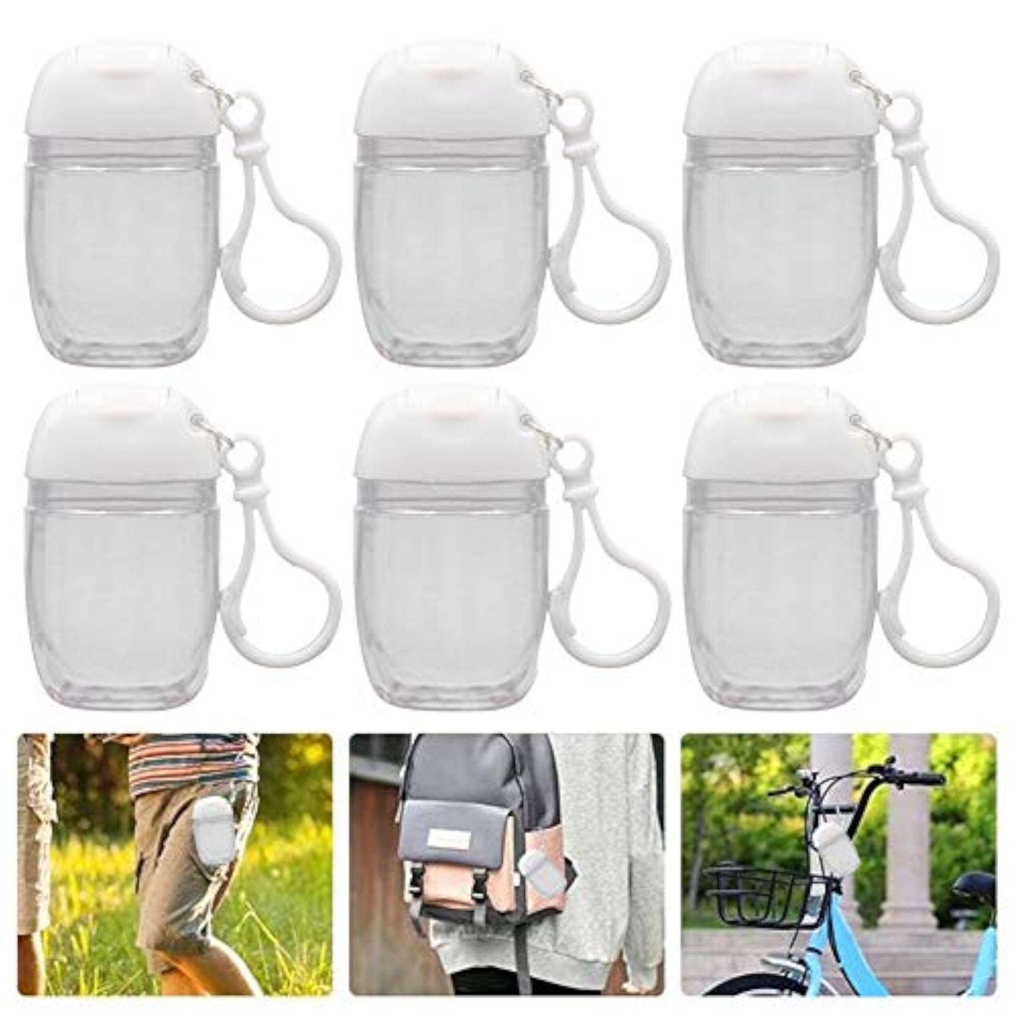 10 Pcs 1Oz Clear Empty Bottles with Keychain